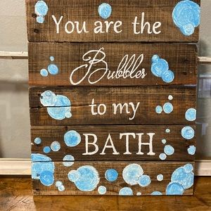 Rustic Bubbles to my bath hand painted